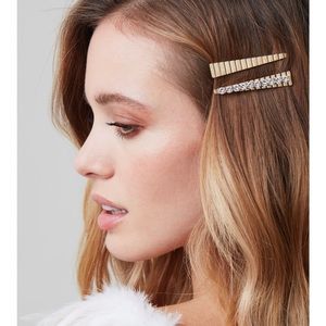 Crystal & Gold Hair Pin Set, New in Box, Bridal Accessories